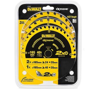 List za krožno žago Dewalt 2x165 24T, 1x165 40T Elite 3 pack