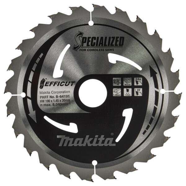 TCT žagin list za les Makita 190 mm (24 zob) B-64191