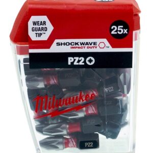 25-delni set vijačnih nastavkov PZ2 25 mm Milwaukee SHOCKWAVE 4932430864