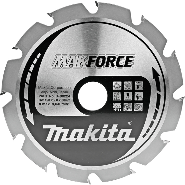 TCT MAKForce žagin list 190x30mm 12.zob Makita B-08224