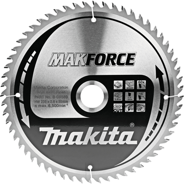 TCT MAKForce žagin list 235 mm (60 zob) Makita B-08589