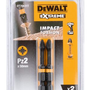 VIJAČNI NASTAVKI IR TORSION 50MM 2xPZ2 Dewalt DT70531T