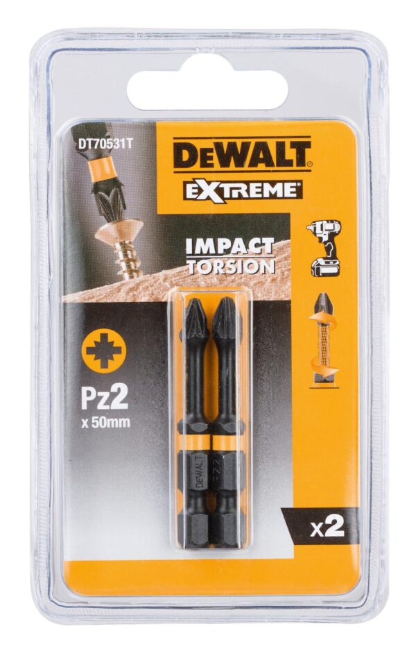 VIJAČNI NASTAVKI IR TORSION 50MM 2xPZ2 Dewalt DT70531T