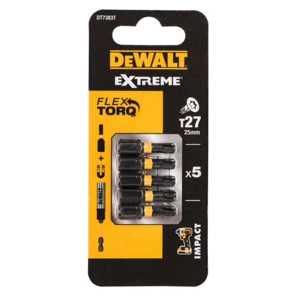 VIJAČNI NAST TORX 27/25 EXTREME ZA UDAR. VIJ. 5KOM Dewalt DT7383T