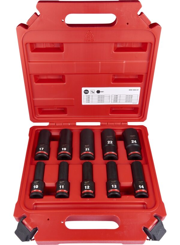 10-delni set dolgih nasadnih ključev Milwaukee 4932480457