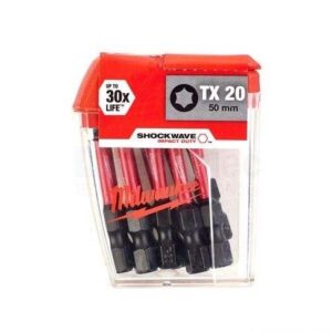 10-delni set vijačnih nastavkov TX20 50mm Milwaukee SHOCKWAVE 4932430877