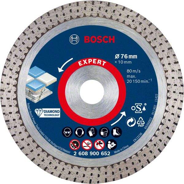 EXPERT HardCeramic diamantna rezalna plošča Bosch 76 mm 2608900652