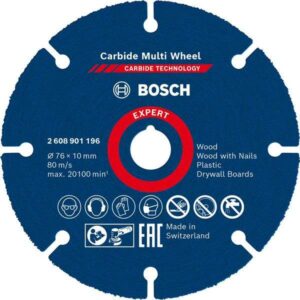 Rezalna plošča Bosch EXPERT Carbide Multi Wheel, 76 mm, 10 mm 2608901196