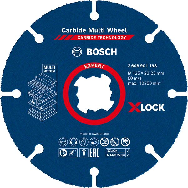 Rezalna plošča Bosch EXPERT Carbide Multi Wheel X-LOCK, 125 mm, 22,23 mm 2608901193