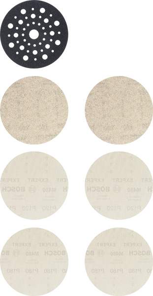 Expert začetni komplet Bosch M480 za ekscentrične brusilnike 125mm, 7 kom 2608901202