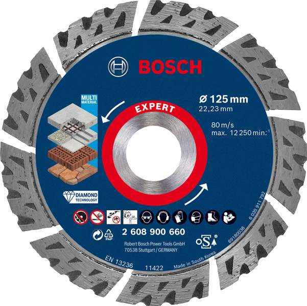 EXPERT diamantna rezalna plošča MultiMaterial Bosch 125 mm 2608900660