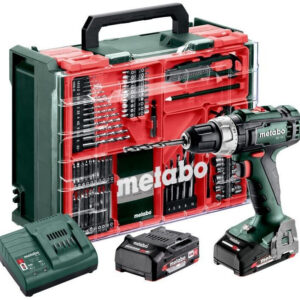 Akumulatorski vrtalni vijačnik Metabo BS 18 Set + 74-delni set pribora 602207710