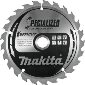 TCT Efficut žagin list Makita za les 165 mm B-62985