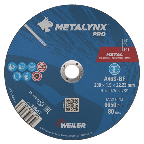 Rezalka za jeklo Weiler 230x1,9x22 388217