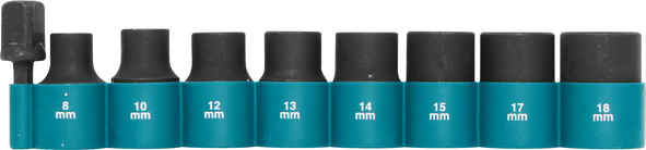 9-delni set natičnih ključev Makita 1/2 z adapterjem - B-54645