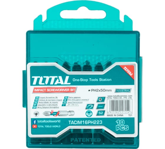 10-delni set udarnih nastavkov za izvijač 50mm/ INDUSTRIAL (TACIM16PH223) Total Tools