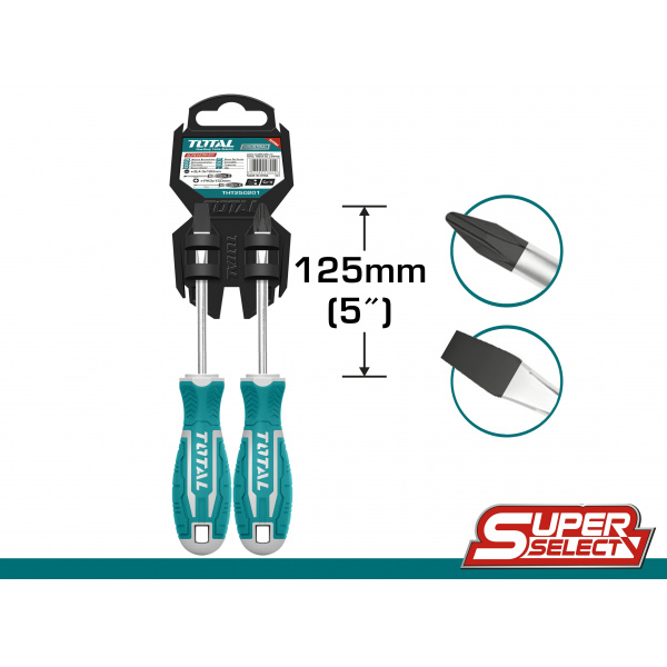 2-delni set izvijačev / SL6.5*6*125 / PH2*6*125 (THT250201) Total Tools