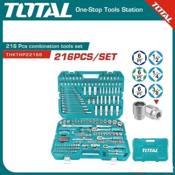 216-delni set ročnega orodja / INDUSTRIAL THKTHP22166 Total Tools