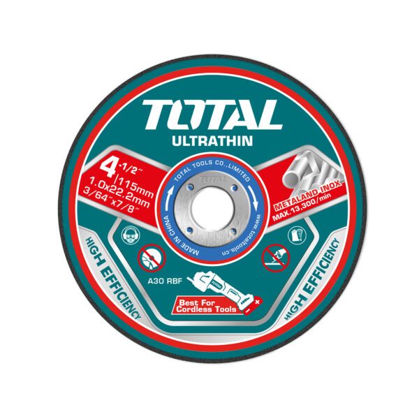 25 kosov/komplet ultra tanke plošče za rezanje kovine 115x1x22,2 mm (TAC11011525) Total Tools