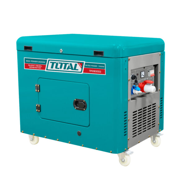 3-fazni tihi dizelski generator 8kW, 25L/9KM/9ur/3000rpm (TP280003) Total Tools