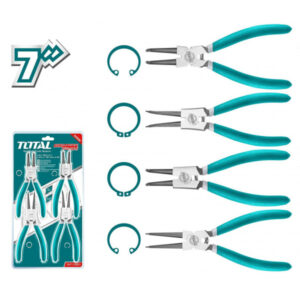 4-delni set seger koničaste ukrivljene klešče 180mm (THT114041) Total Tools