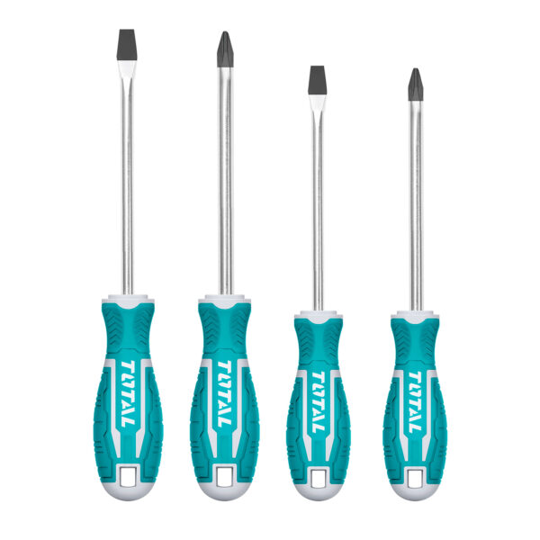 4-delni set izvijačev, CRV/ SL5.5X100mm/SL6.5X150mm/ PH1X100mm/ PH2X150mm (THT250604) Total Tools