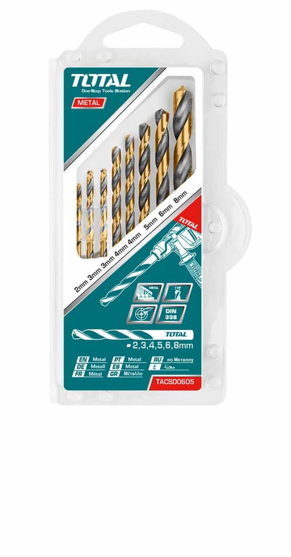 8-delni set HSS sveder za železo (TACSD0801) Total Tools