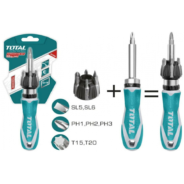 8-delni set izvijačev (TACSD30086) Total Tools
