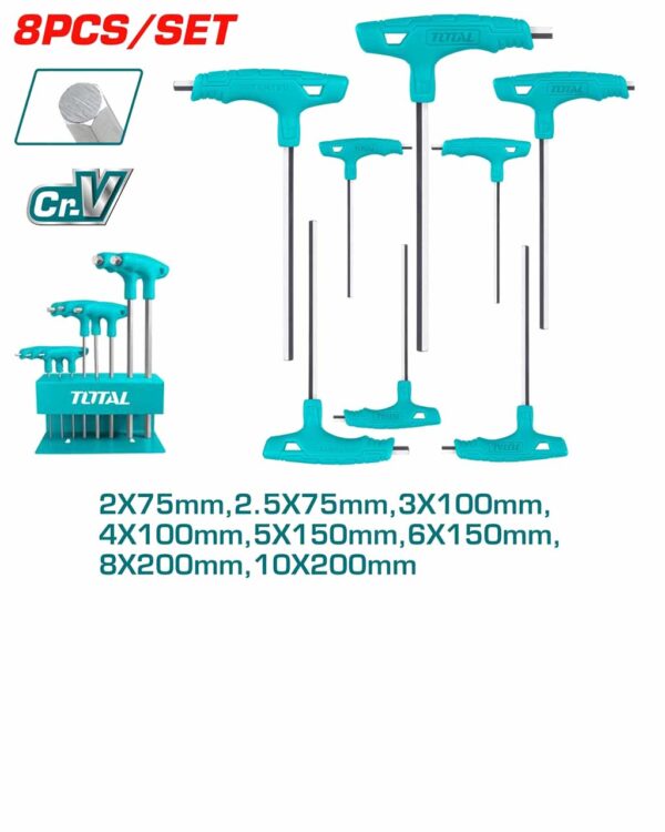 8-delni set T-ročaj imbus ključ/ INDUSTRIAL (THHW80816) Total Tools