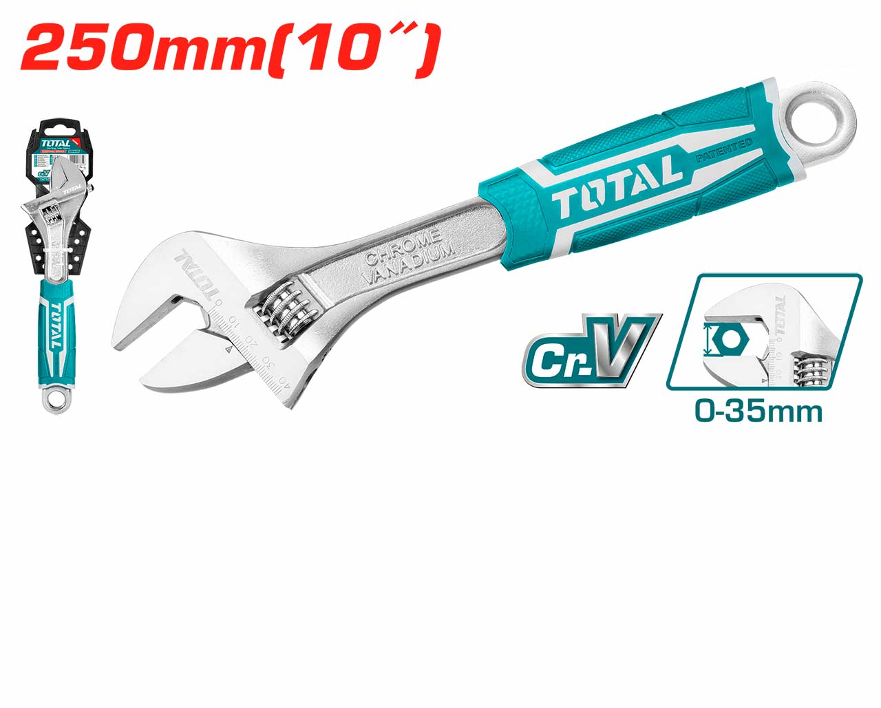 Nastavljiv ključ 250mm / INDUSTRIAL (THT101106) Total Tools