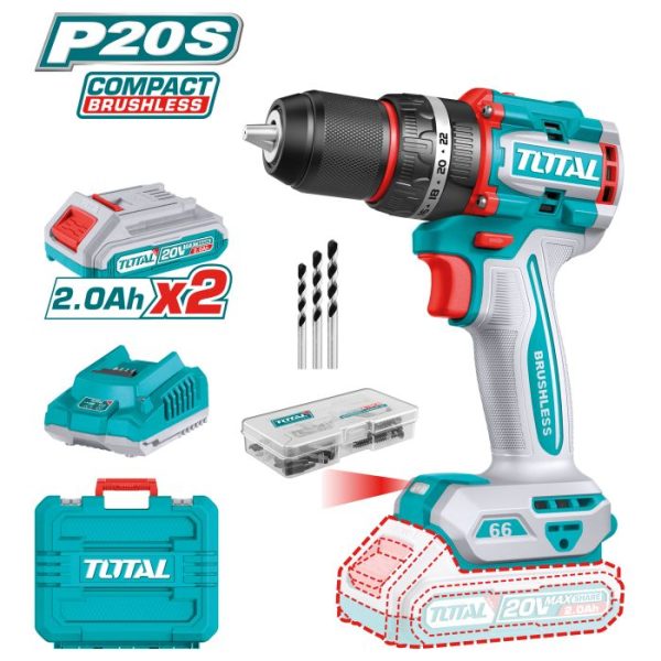 Akumulatorski vrtalnik TIDLI20668E Total Tools