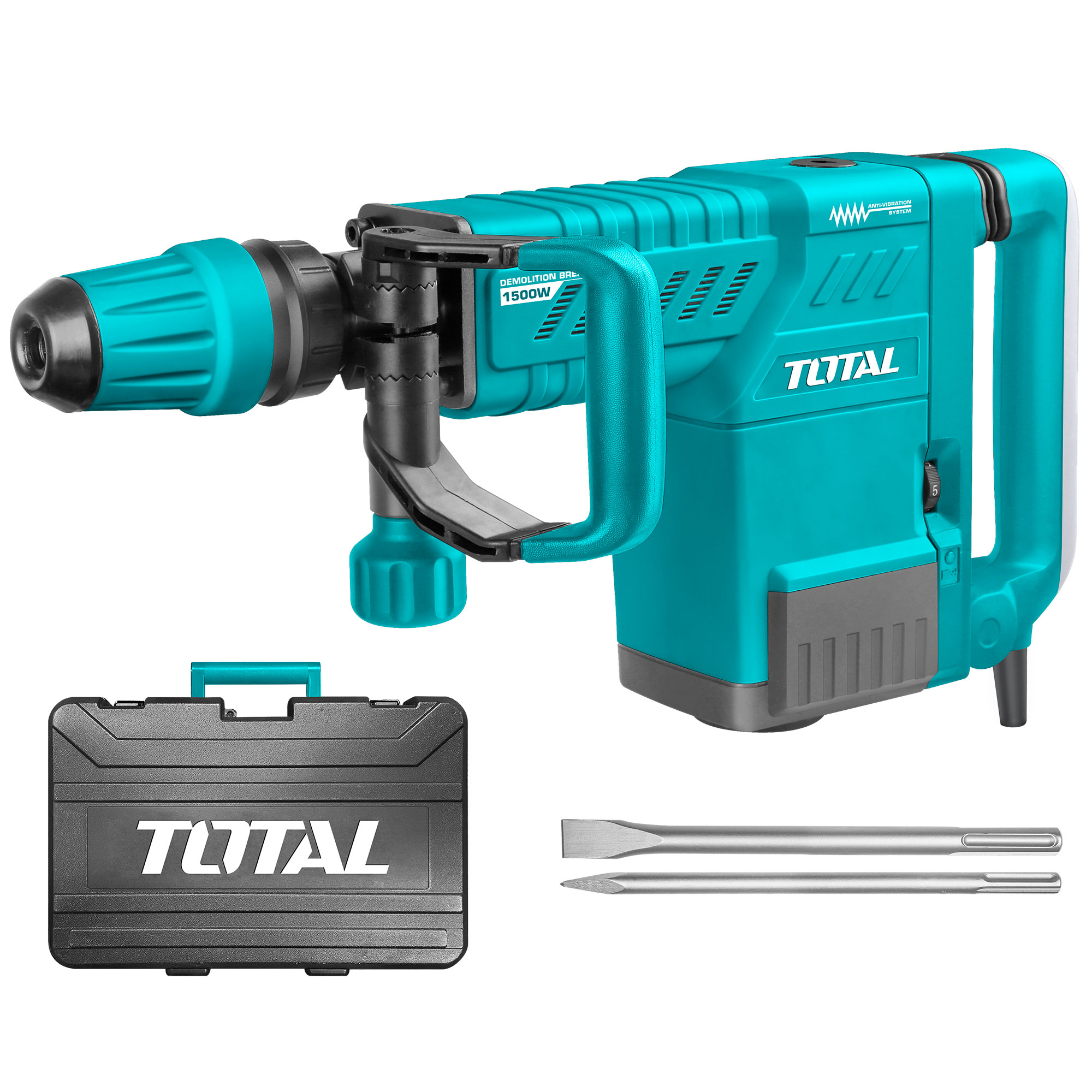 Total Električno kladivo za rušenje 1500W, SDS Max/1900bpm/25J/ INDUSTRIAL (TH215002) Tools