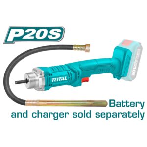 Akumulatorski betonski vibrator 2300rpm/20V/2.0Ah-7.5Ah/P20S (SET Baterija 1x2Ah, Polnilec) (TCVLI2023011) Total Tools