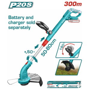 Akumulatorska kosilnica za travo 300mm/20V/2.0Ah-7.5Ah/P20S (Brez baterije) (TGTLI20018) Total Tools