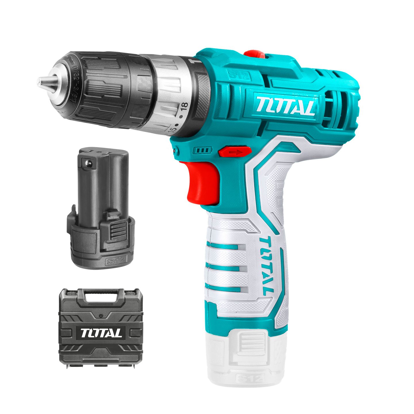 Akumulatorski udarni vrtalnik 12V/1,5Ah/20Nm/S12 (SET Baterija 1x1.5Ah, Polnilec) (TIDLI1232E) Total Tools