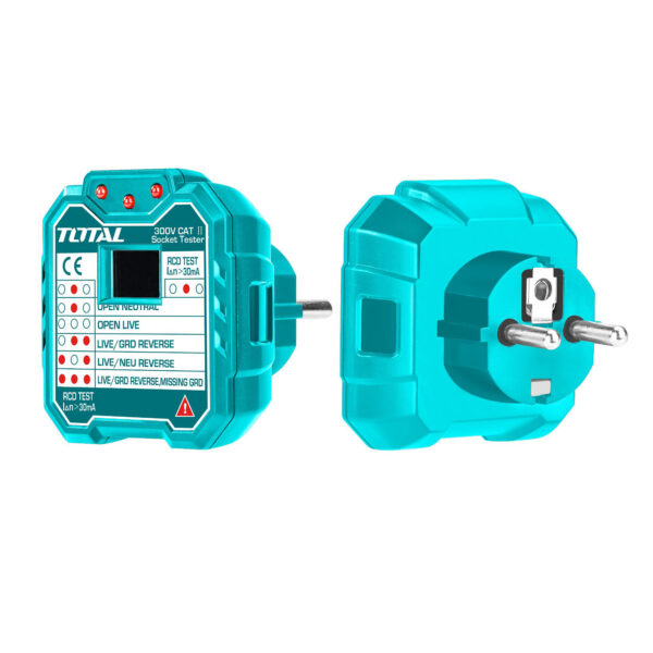 Tester vtičnic VDE / 30mA (TESST30002) Total Tools