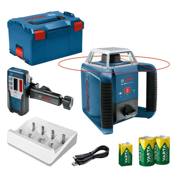 Rotacijski laser Bosch GRL 400 H + LR 1 v kovčku L-BOXX 0601061806