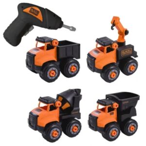 Set 4 razstavljivih vozil in baterijski vijačnik BLACK+DECKER 3+ STT014-S4-BD