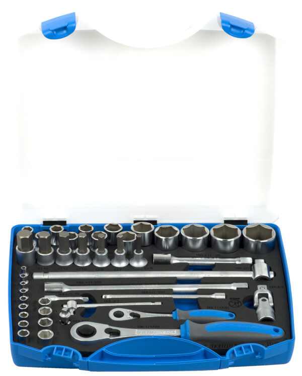 KLJUČI NASADNI 1/2" IN 1/4" V PVC KASETI Art.190BI6P43 Unior 611944