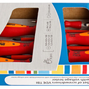 Garnitura izvijačev VDE TBI s preizkuševalcem napetosti v kartonu 603CS6TVDETBI, s preizk. Unior 617043