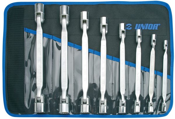 KLJUČI ZGLOBNI NASADNI V GARNITURI Art.202/1CT, v torbici. Unior