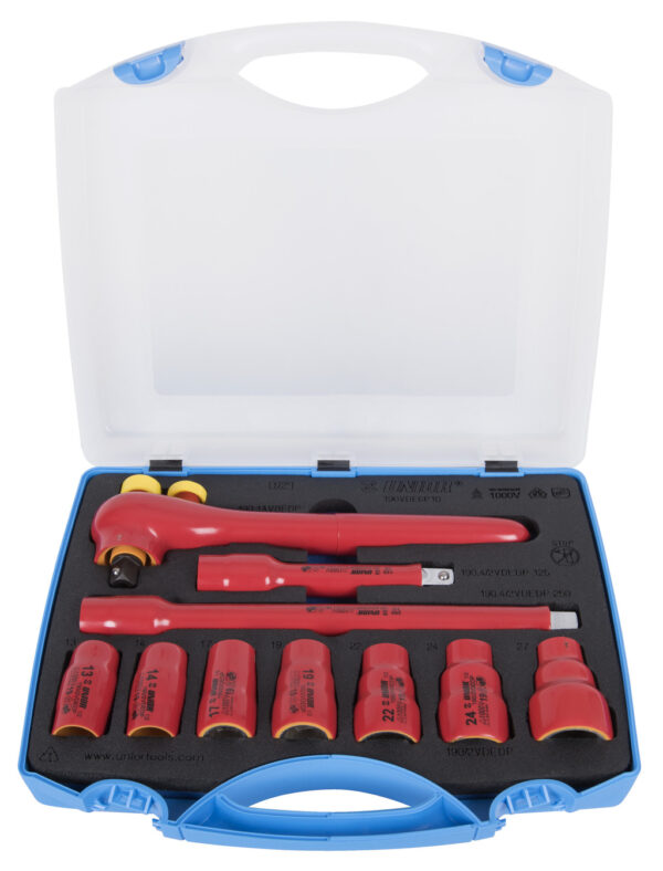 GARNITURA IZOLIR. NASADNIH KLJUČEV 1/2" Art.190VDE6P10, v plastični kaseti. Unior 621646