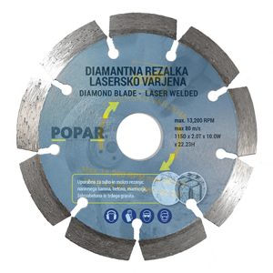 REZALKA DIAMANTNA LASERSKO VARJENA POPAR 115 mm LMM026011