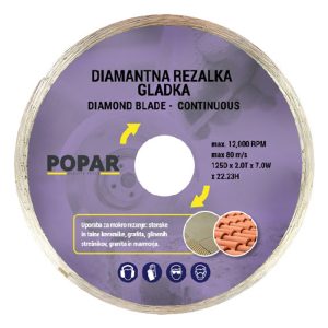 Diamantna rezalka gladka POPAR 125 mm LMM026020