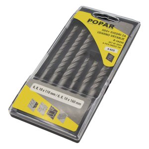 SVEDRI ZA UDARNO VRTANJE SDS-plus 4 rezn PVC embalaža, 6-delna grt., POPAR.