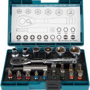 21-delni set vijačnih nastavkov z 1/4'' račno Makita B-54081