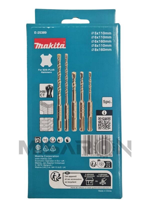 Set SDS-PLUS svedrov (5 kos) Makita E-25389