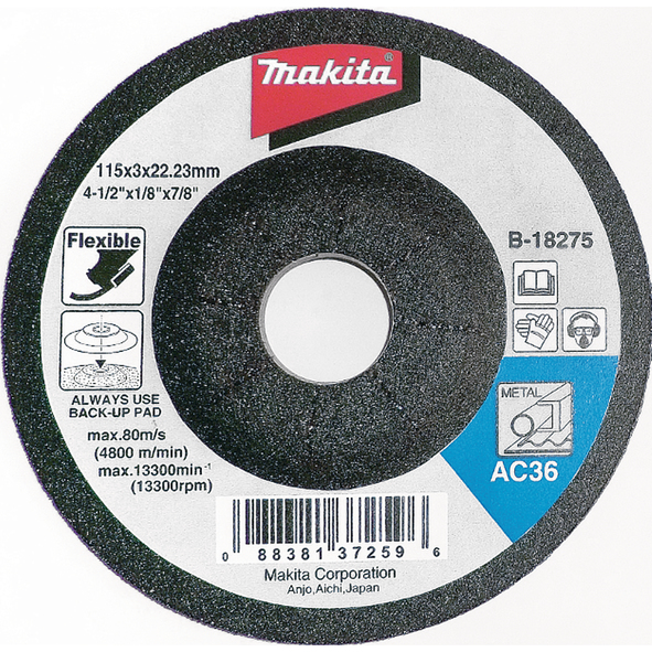 Upogljiva brusilna plošča za kovino zrnatost 36 Ø 115 mm Makita B-18275