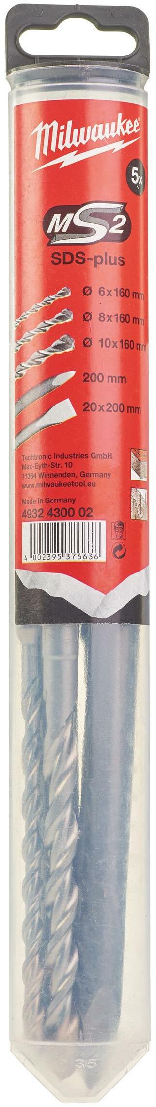 3-delni set svedrov SDS-Plus + koničasto in ploščato dleto Milwaukee 4932430002