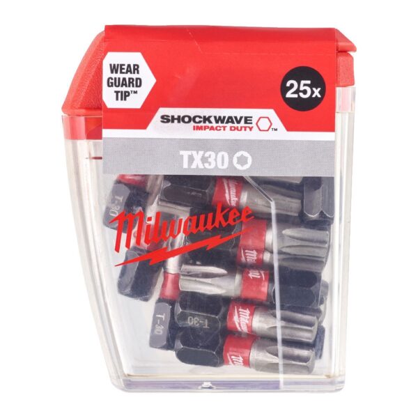 25-delni set vijačnih nastavkov TX30 25mm Milwaukee SHOCKWAVE 4932430886